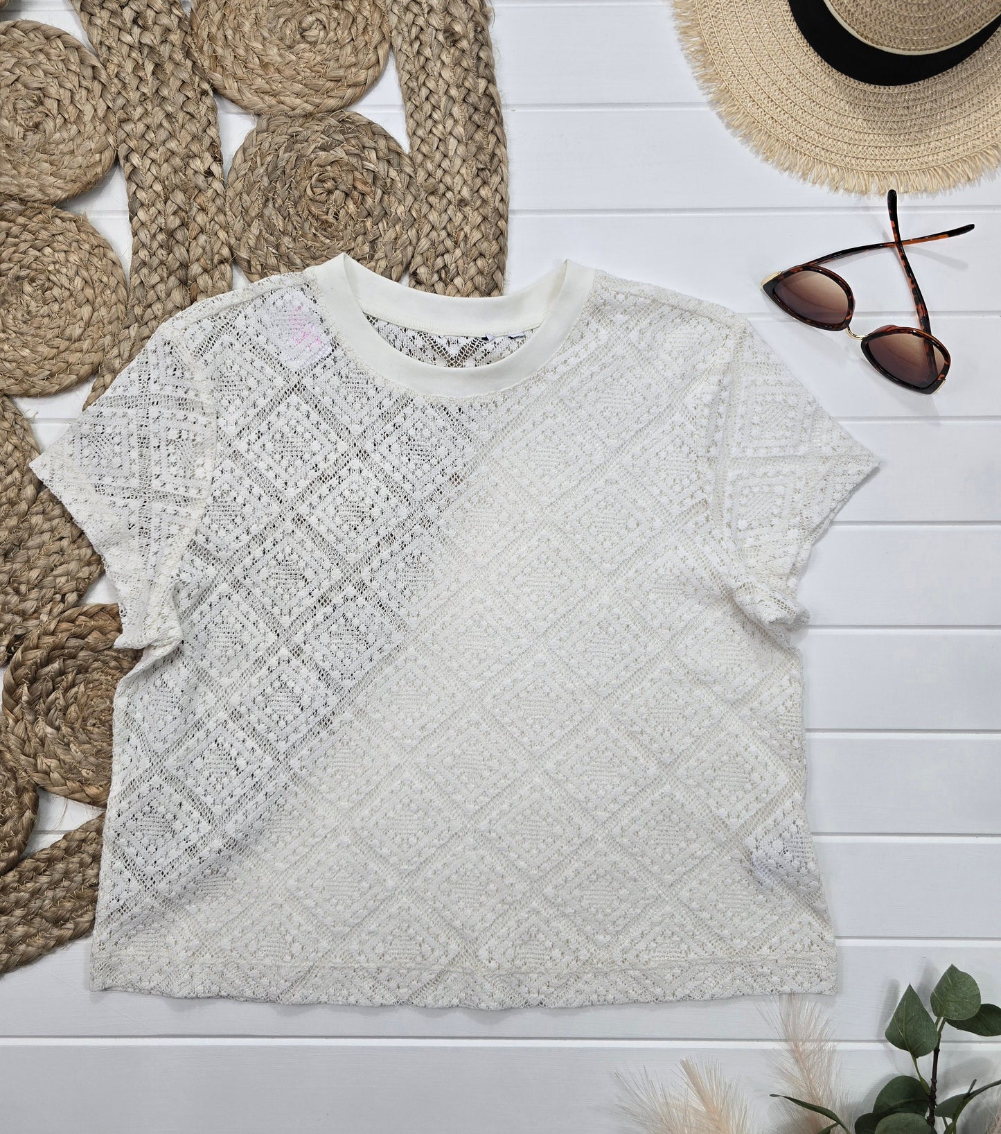 T-shirt en dentelle, Large