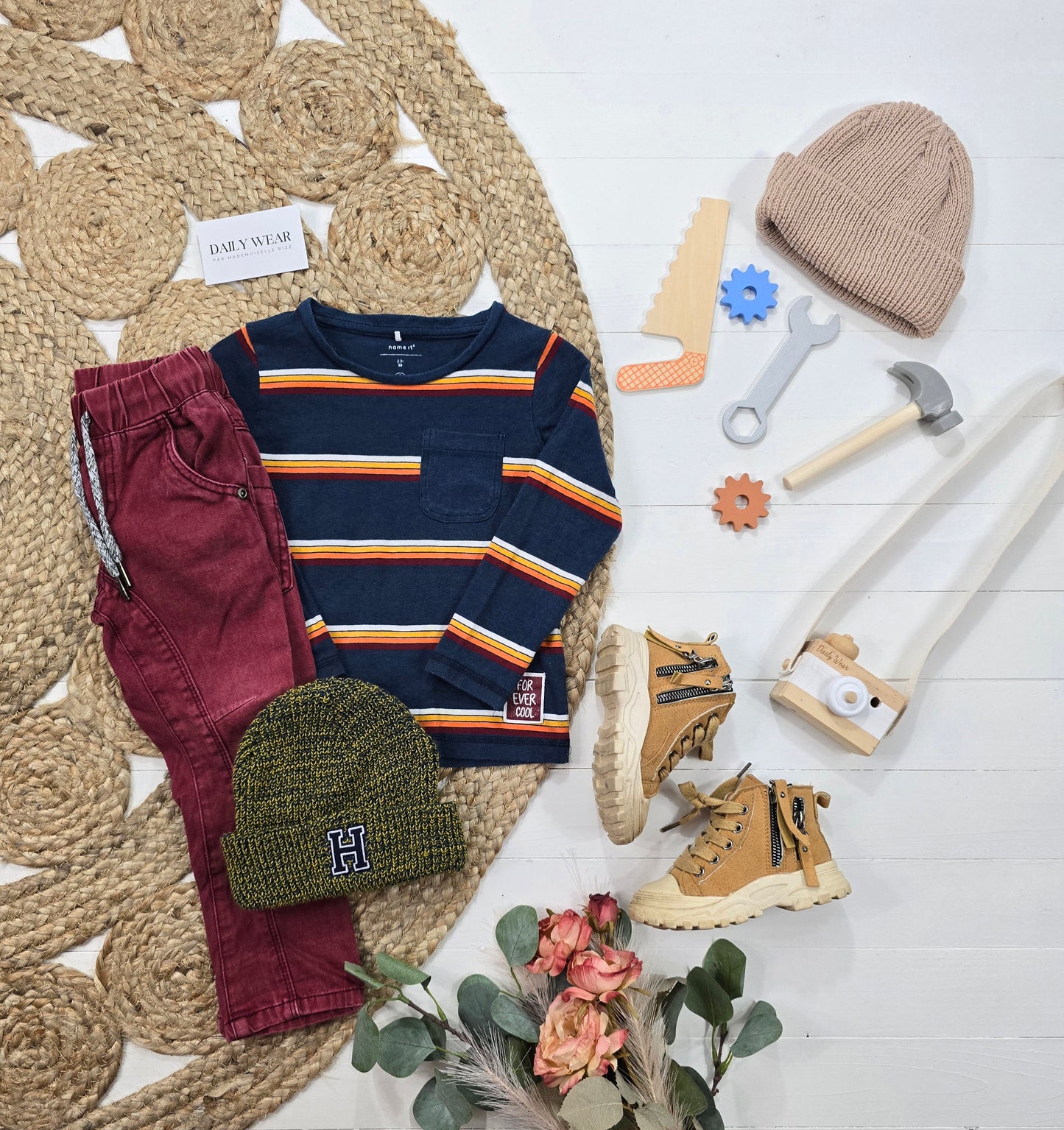 Ensemble Name it, Quiksilver, WER et Unique Wool, 3 ans-8-9