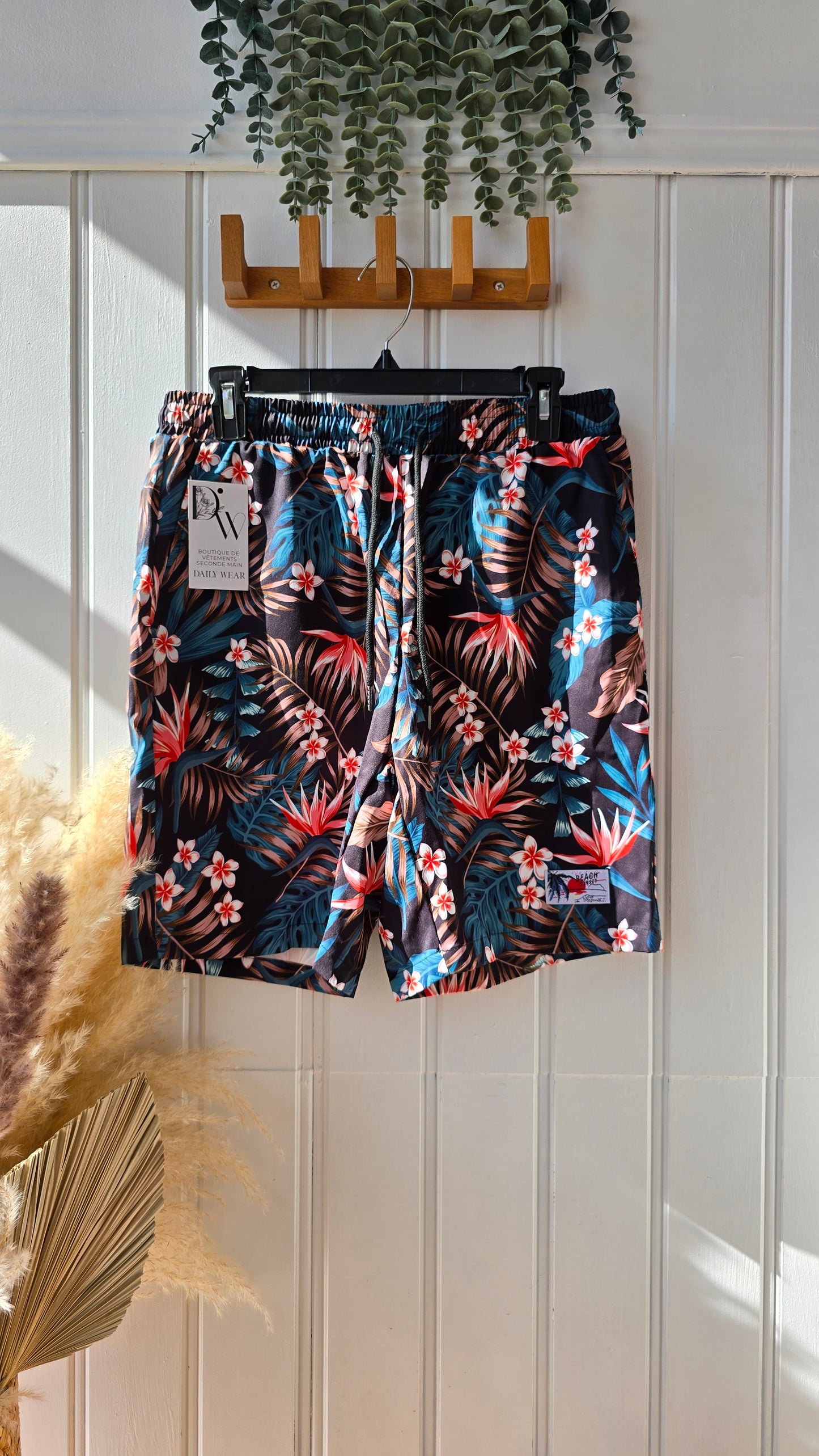 Caleçon de bain fleuris, Large