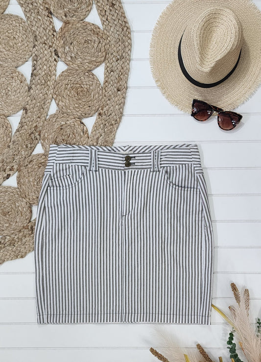 Jupe blanche & vert kaki, Large