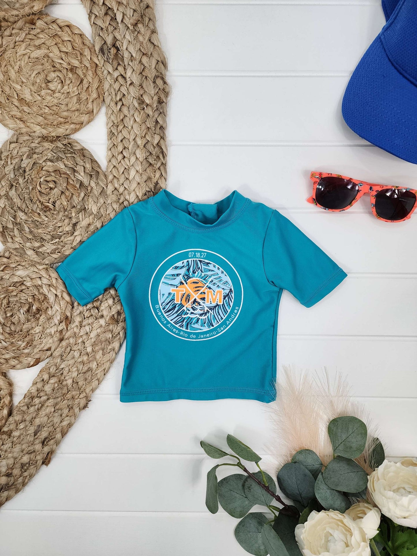 T-shirt de bain Trois moutons, 3 mois