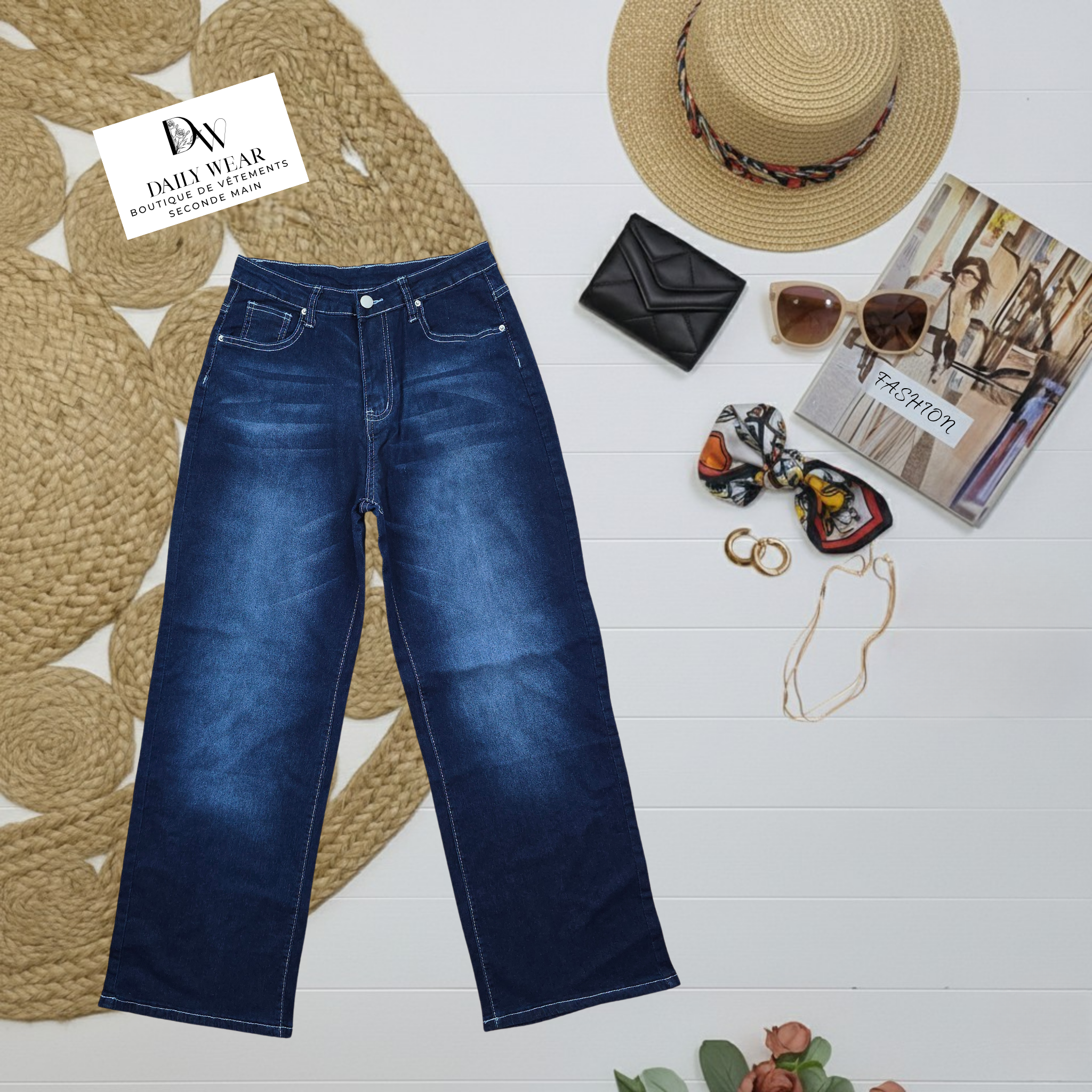 Jeans Bleu Foncé, Médium