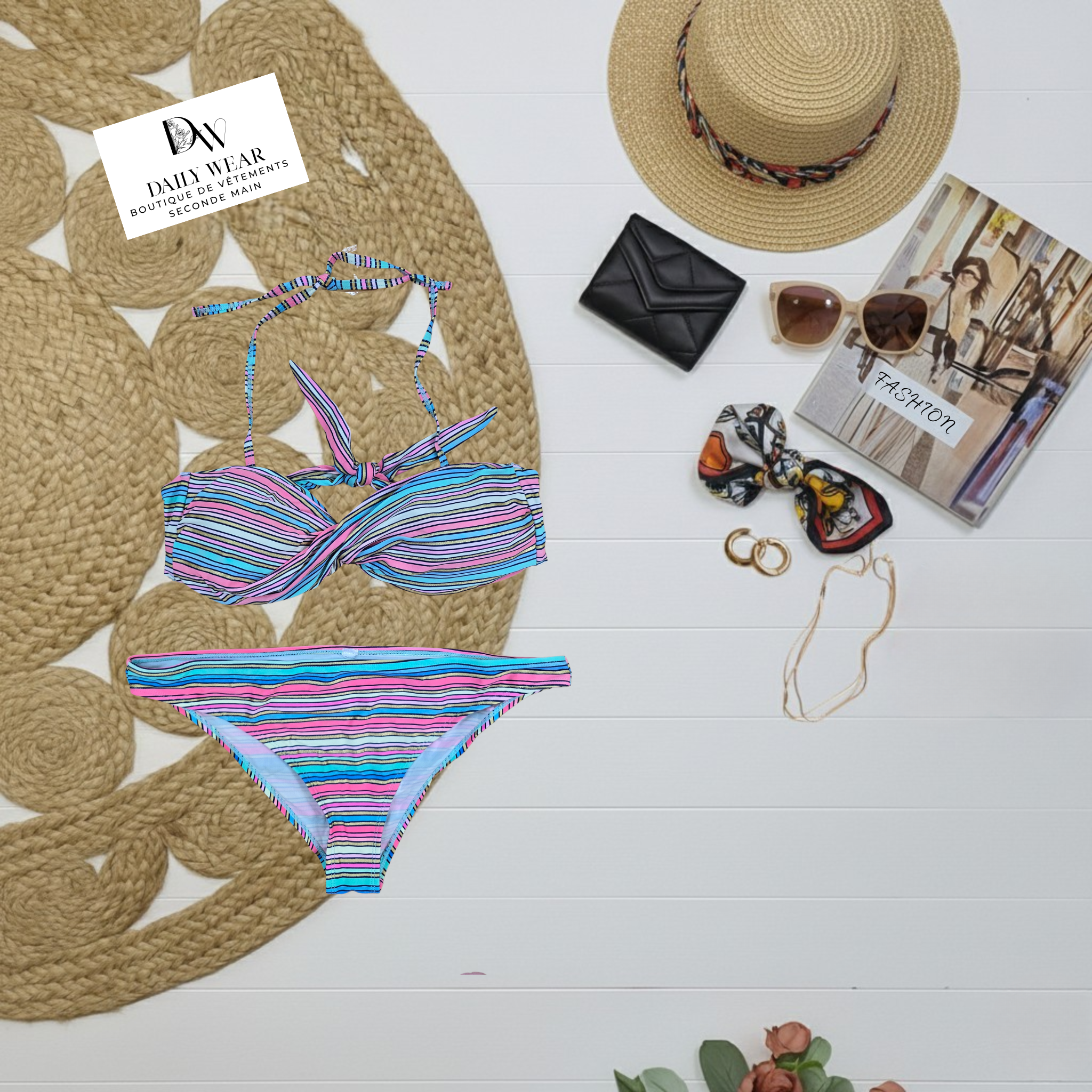Bikini Rayé, Large