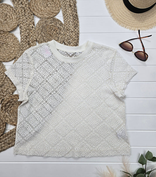 T-shirt en dentelle, Large