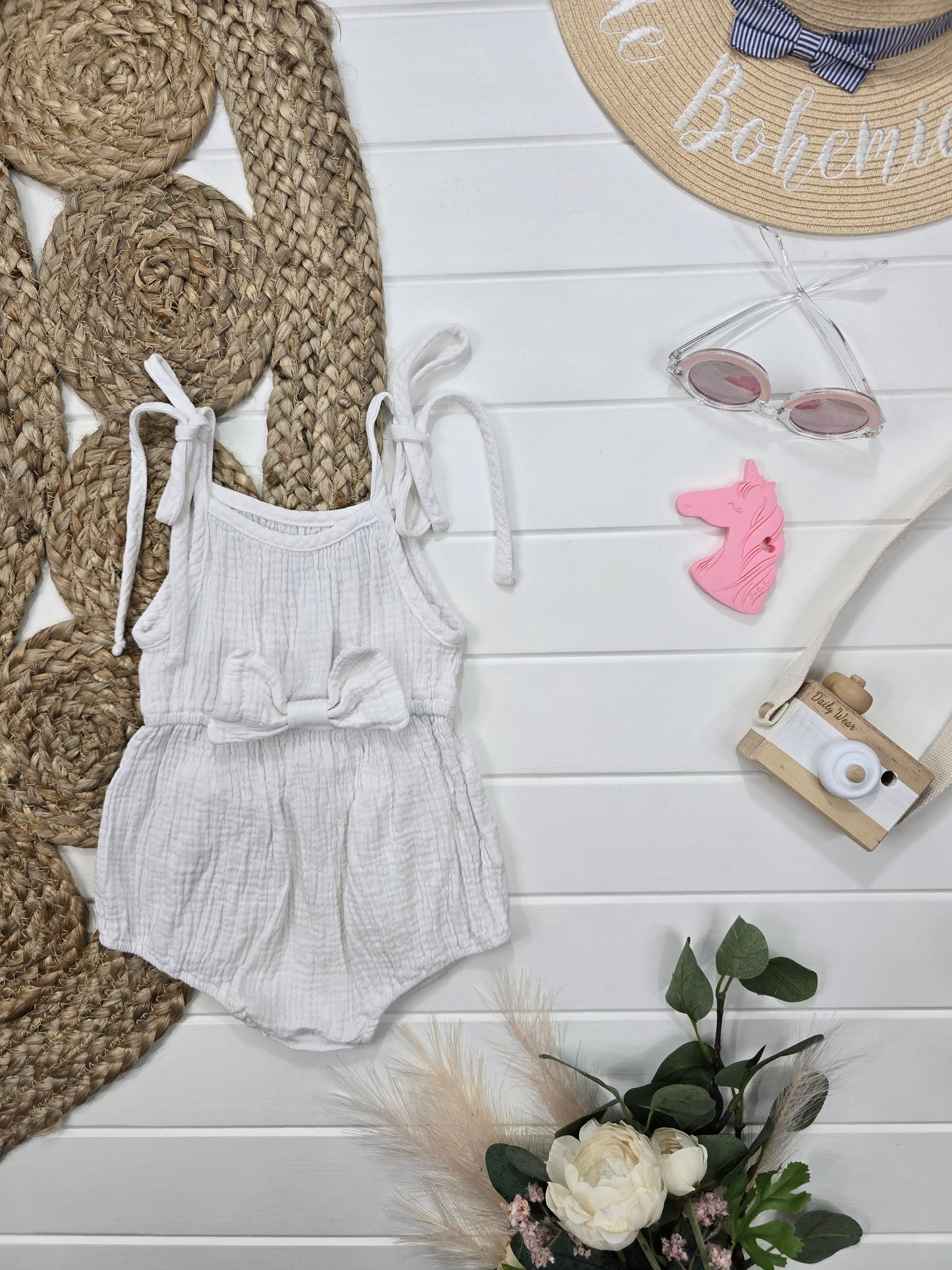 Barboteuse blanche, 12 mois