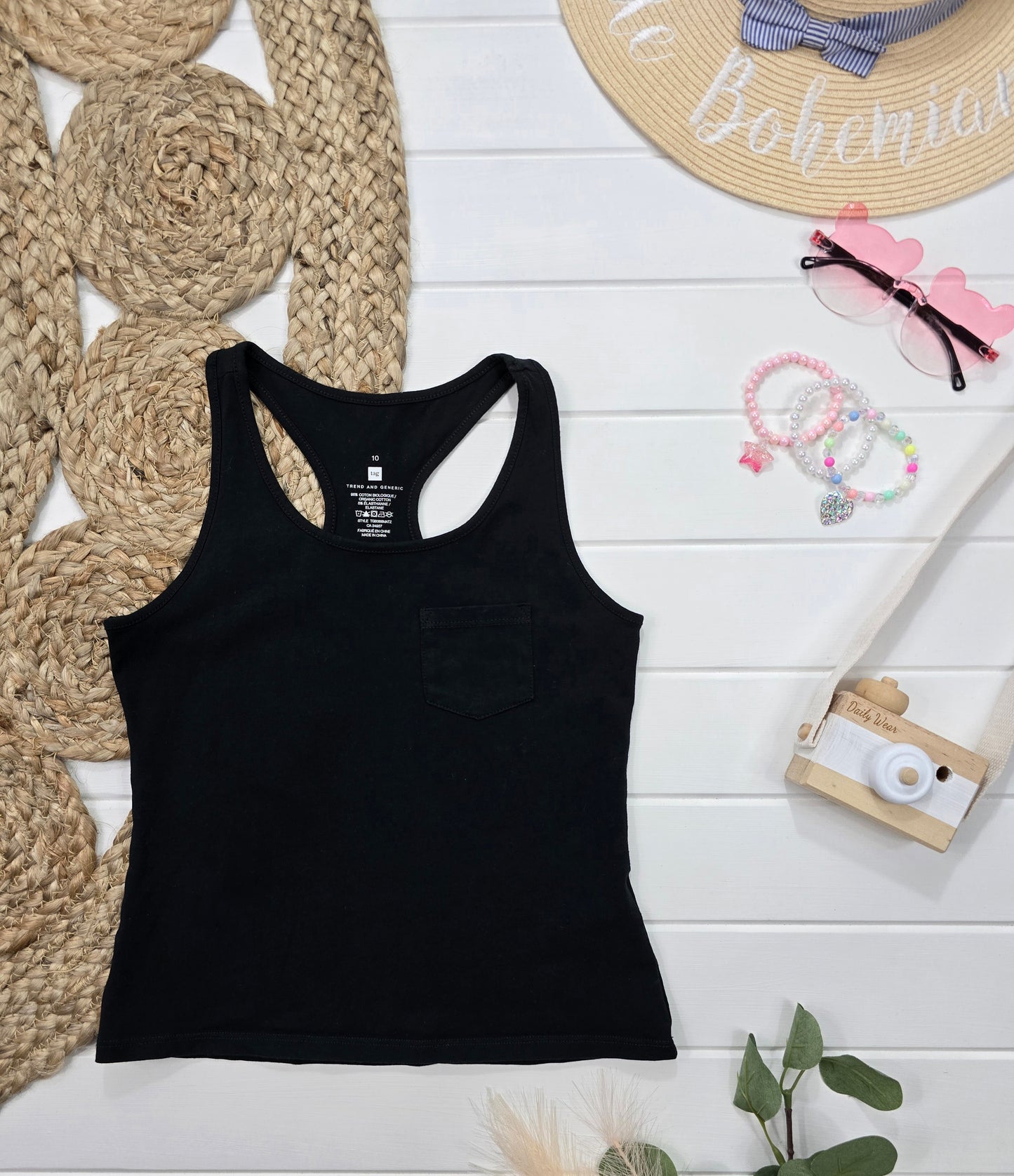 Camisole Tag, 10 ans, noir