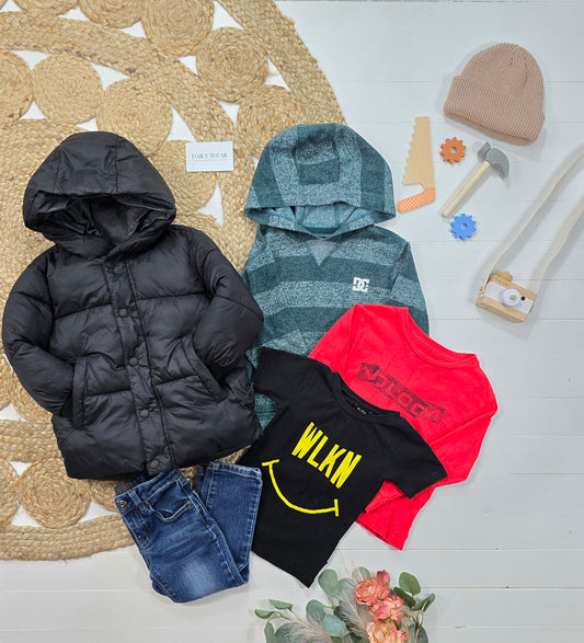 Ensemble WLKN, Volcom, DC Shoes, Blumind et Zara, 2-4 ans