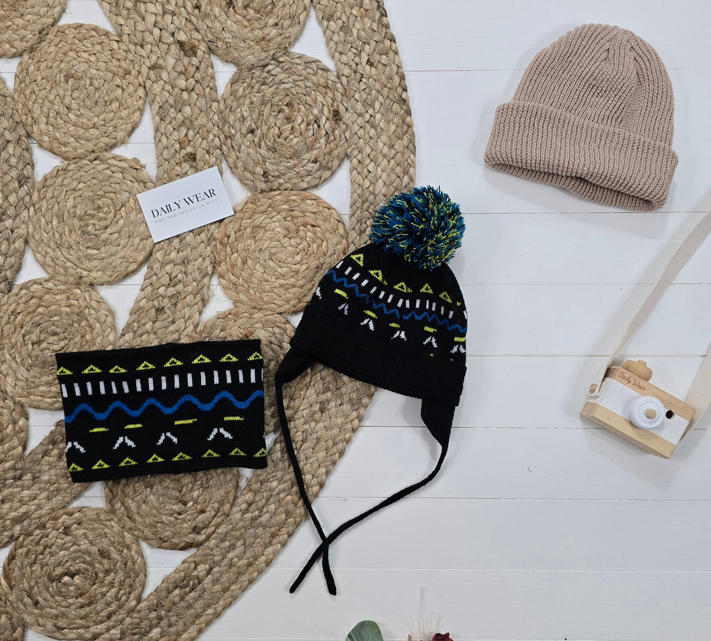 Ensemble tuque et cache-cou GagouTagou, tuque 12-24 mois