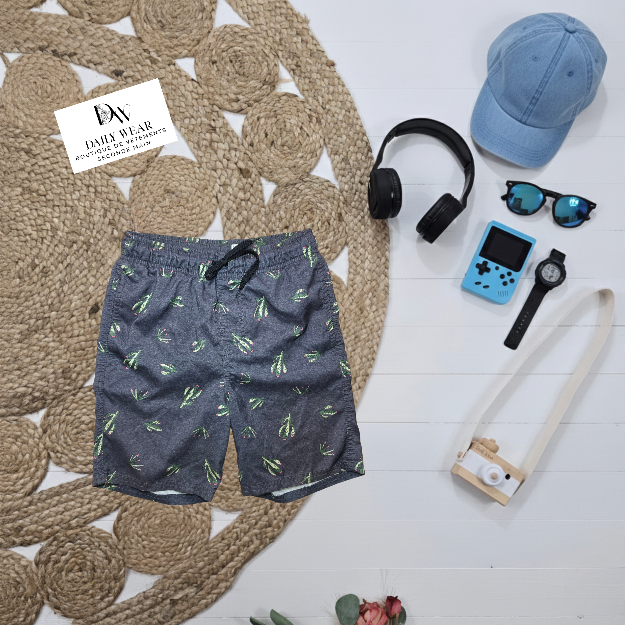 Short Carter's, 7 ans bleu feuille