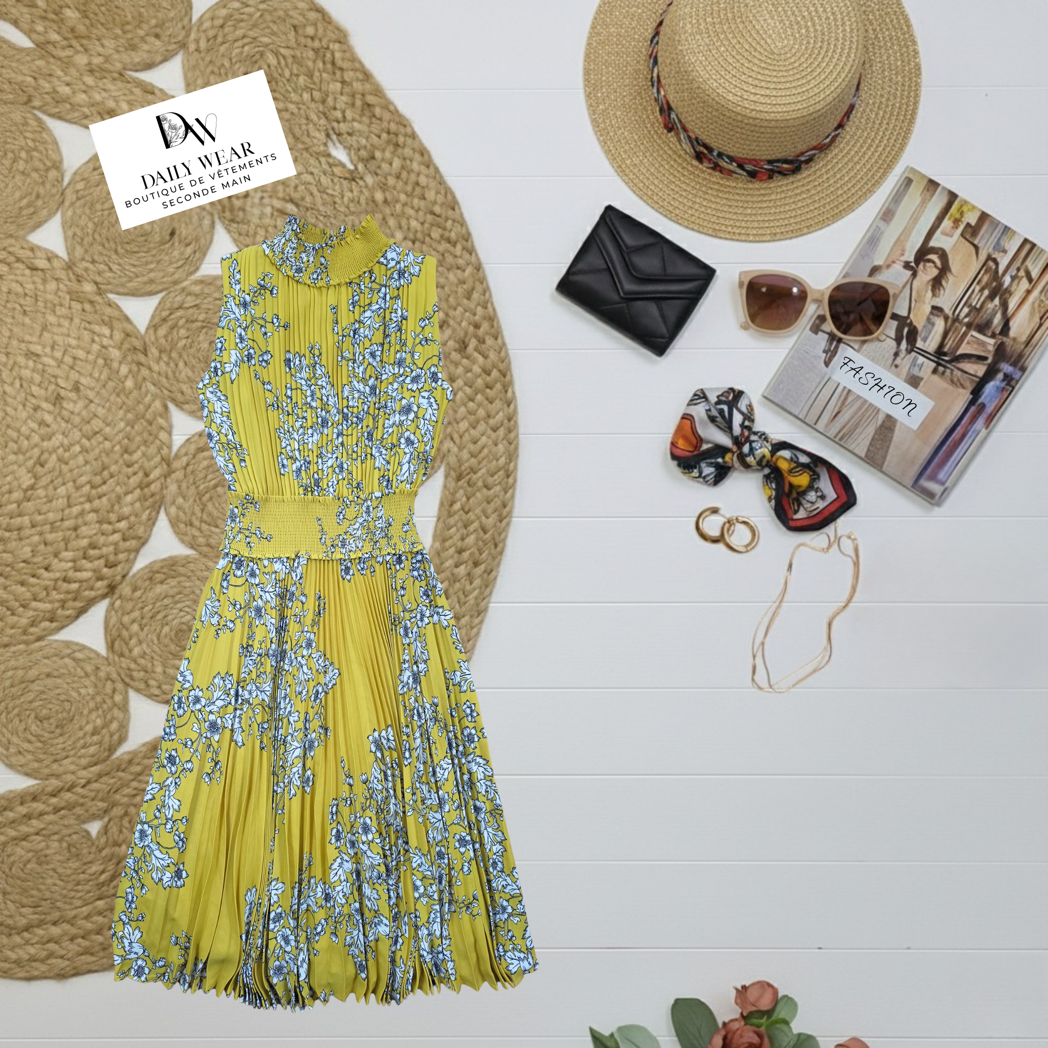 Robe Jaune à Fleurs, Médium