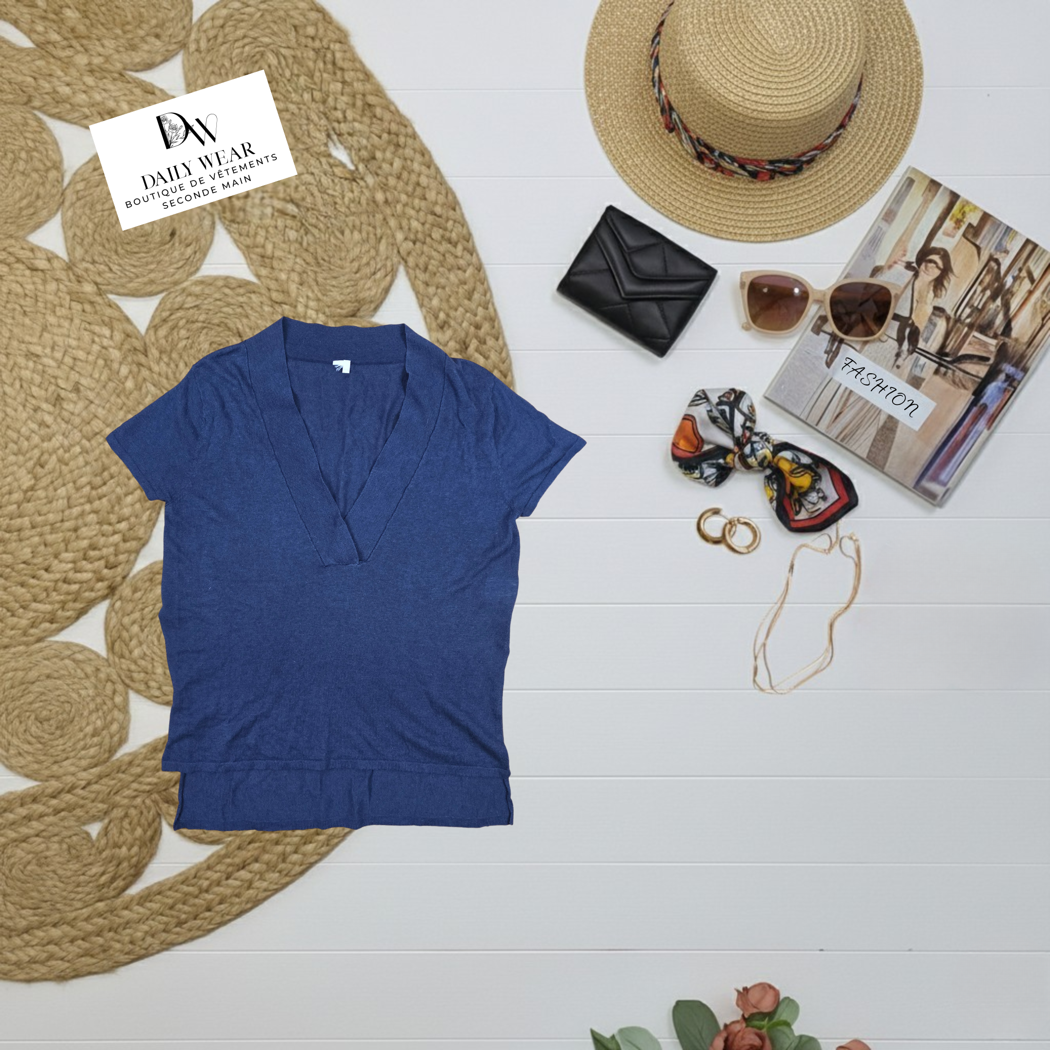 T-shirt Bleu, Médium