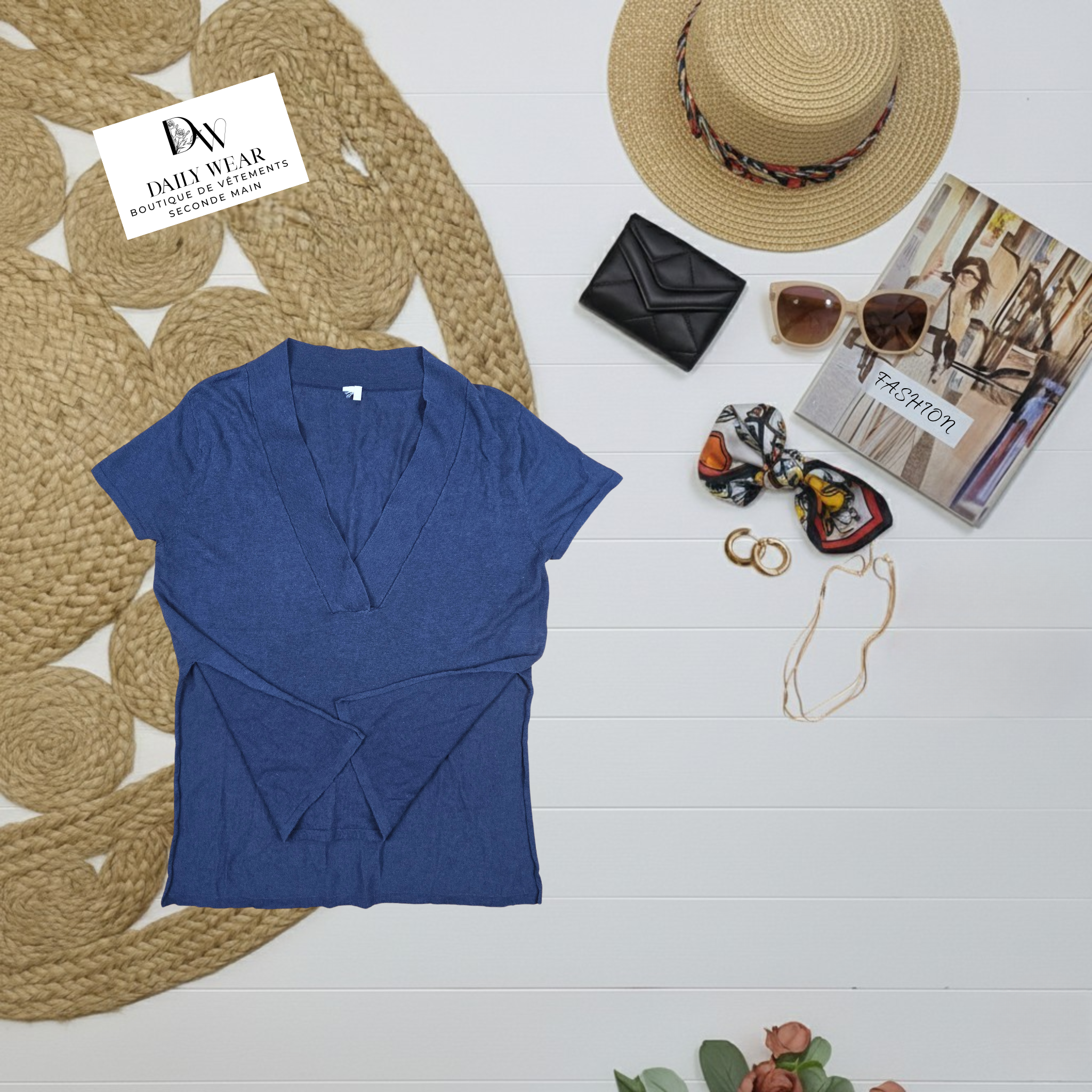 T-shirt Bleu, Médium