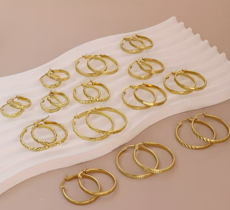 Boucles D'oreilles en Acier Inoxydable