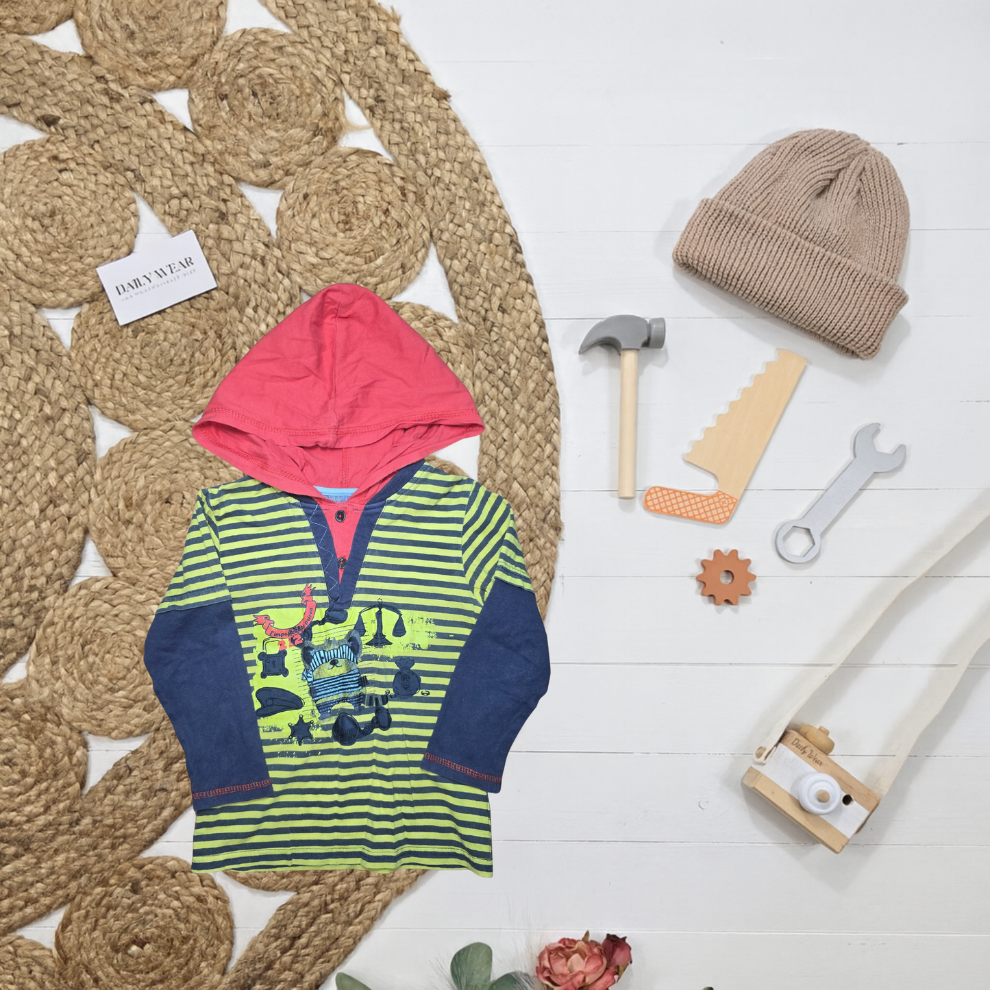 Chandail à capuchon Deux par Deux, 3 ans