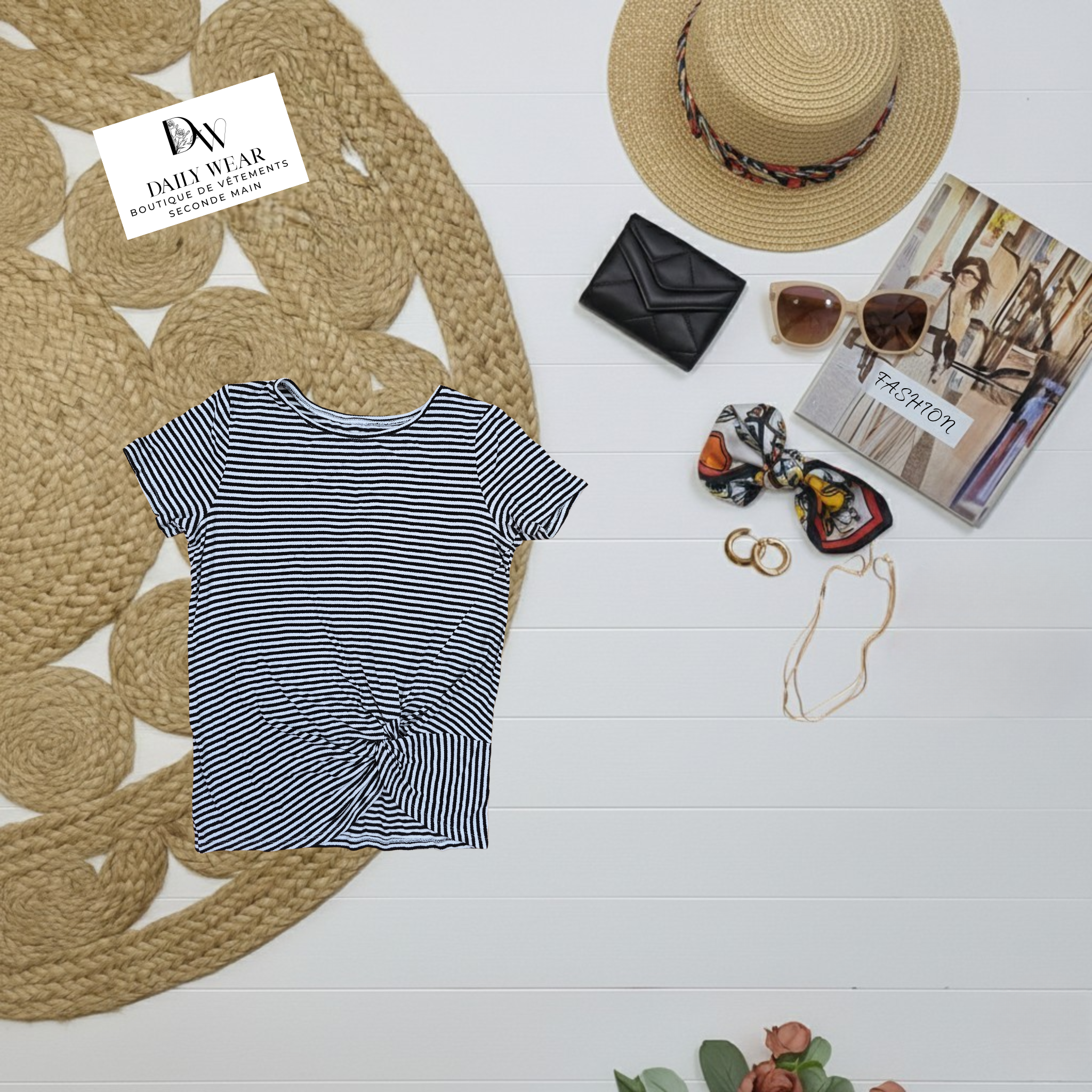 T-shirt Ligné, Small