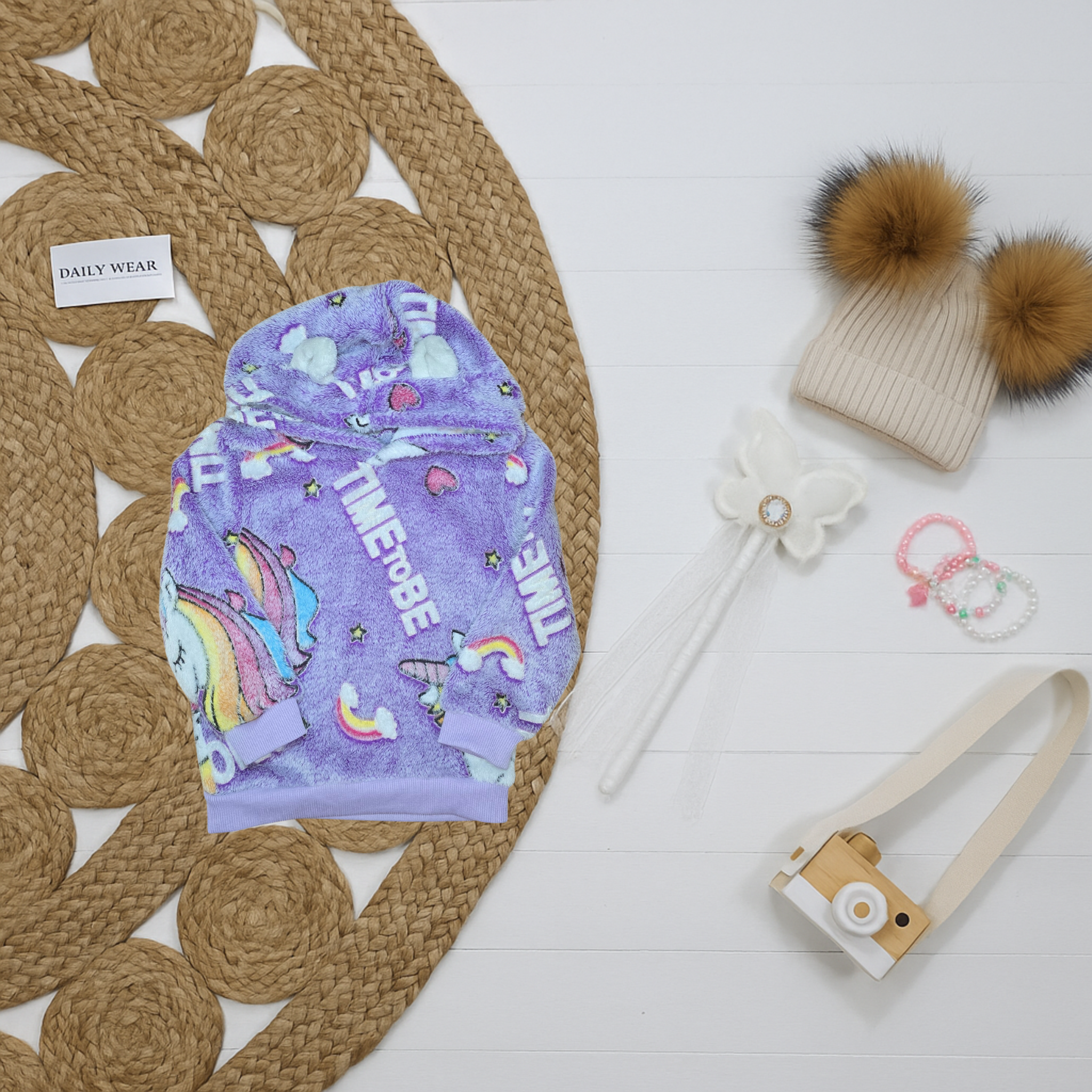 Chandail à capuchon licorne, 3-4 ans
