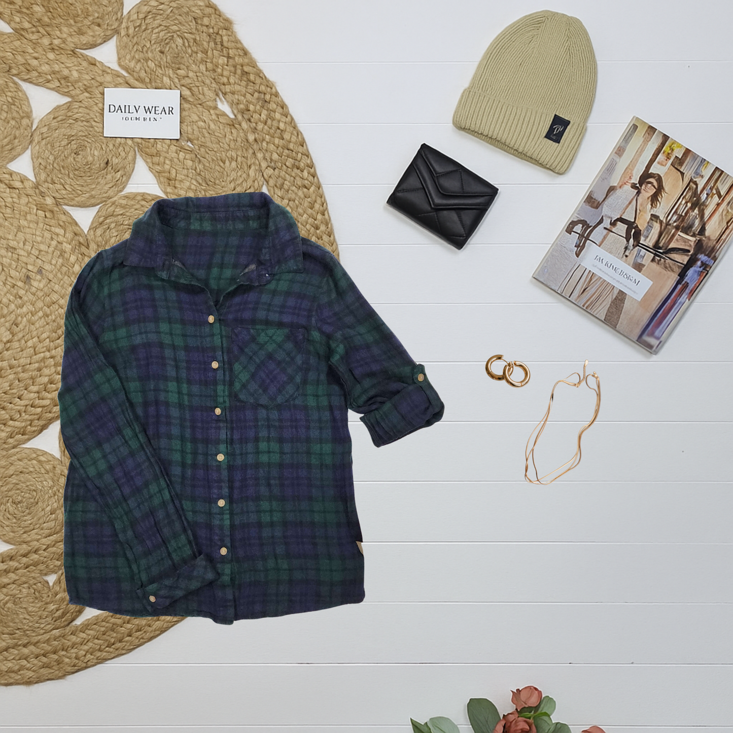 Blouse verte et noir, Small