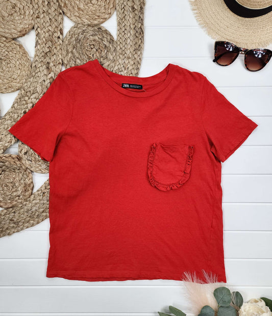 T-shirt Zara rouge, Médium